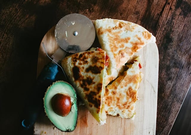 Grilled veggies quesadillas.