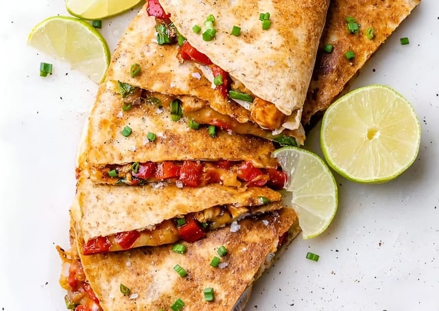 Honey BBQ chicken quesadillas.
